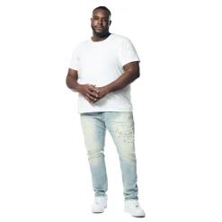 Big & Tall - Distressed Rip & Repair Slim Tapered Denim Jeans