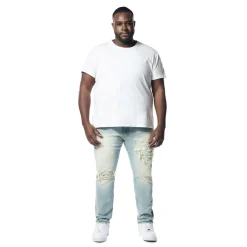 Big & Tall - Distressed Rip & Repair Slim Tapered Denim Jeans