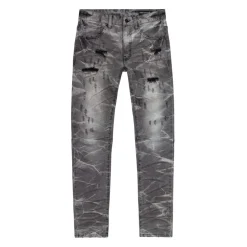 Big & Tall - Rip & Repaired Lightning Washed Denim Jeans