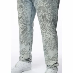 Big & Tall - Tattoo Slim Fit Denim Jeans