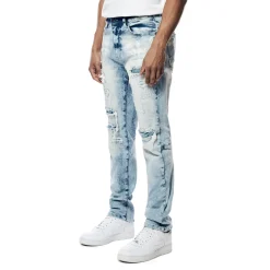 Bleach Washed Rip & Repaired Jeans