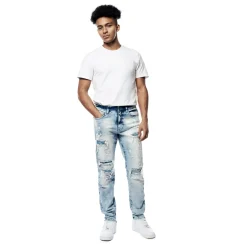 Bleach Washed Rip & Repaired Jeans