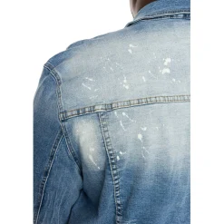 Bleached Detail Semi Basic Denim Jacket