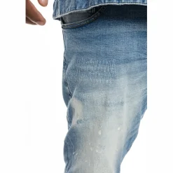 Bleached Detail Semi Basic Jeans
