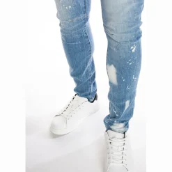 Bleached Detail Semi Basic Jeans