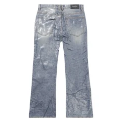 Clear Foil Denim Pants