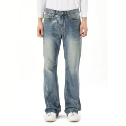 Clear Foil Denim Pants
