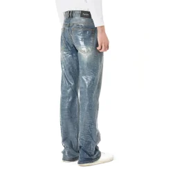 Clear Foil Denim Pants