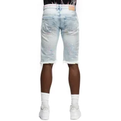 Color Stitch Denim Shorts