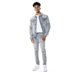 Distressed Rip & Repair Denim Jacket