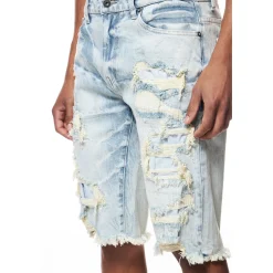 Distressed Rip & Repair Denim Shorts