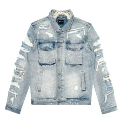 Distressed Rip & Repair Denim Jacket