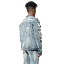 Distressed Rip & Repair Denim Jacket