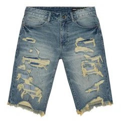 Distressed Rip & Repair Denim Shorts