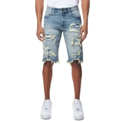 Distressed Rip & Repair Denim Shorts