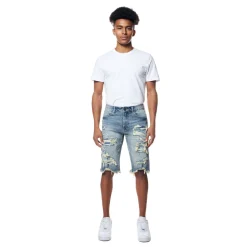 Distressed Rip & Repair Denim Shorts