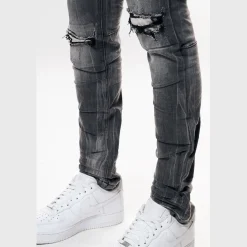 Distressed Rip & Repair Super Skinny Denim Jeans