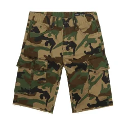 Garment Washed Twill Cargo Shorts