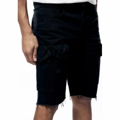 Garment Washed Twill Cargo Shorts