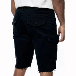Garment Washed Twill Cargo Shorts