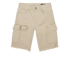 Garment Washed Twill Cargo Shorts