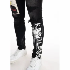 Graphic Patched Fashion Jeans