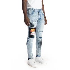Graphic Patched Fashion Jeans