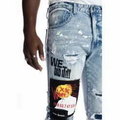 Graphic Patched Fashion Jeans