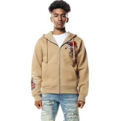 Graphic Zip Up Fleece Hoodie