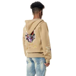 Graphic Zip Up Fleece Hoodie