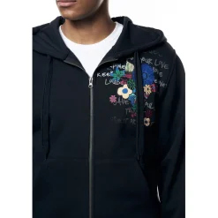 Graphic Zip Up Fleece Hoodie
