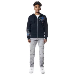 Graphic Zip Up Fleece Hoodie