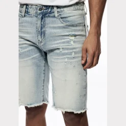 Gun Shot & Grinding Effects Jean Shorts