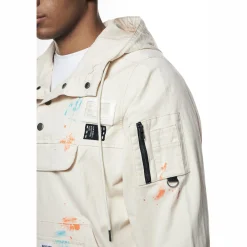 Hand Painted Utility Twill Anorak Jacket