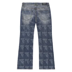Laser Printed Denim Pants