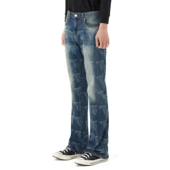 Laser Printed Denim Pants