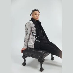 Mixed Media Fashion Denim Jacket