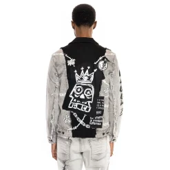 Mixed Media Fashion Denim Jacket