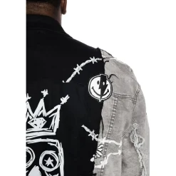 Mixed Media Fashion Denim Jacket