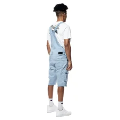Pigment Dyed Utility Twill Overall Shorts