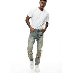 Plaid Backed Jean