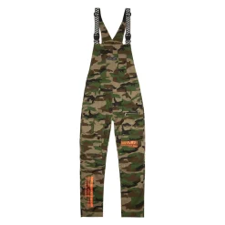 Printed Utility Twill Cargo Overalls