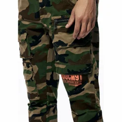 Printed Utility Twill Cargo Overalls