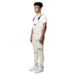 Printed Utility Twill Cargo Overalls