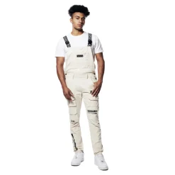 Printed Utility Twill Cargo Overalls
