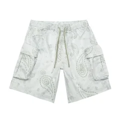 Printed Utility Windbreaker Shorts