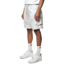 Printed Utility Windbreaker Shorts