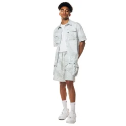 Printed Utility Windbreaker Shorts
