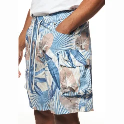 Printed Utility Windbreaker Shorts