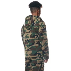 Printed Utility Windbreaker Jacket